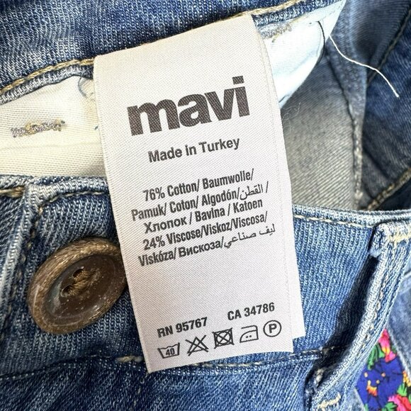 Mavi Jeans Miracle High Rise Wide Leg Size 27x32 Dark Well Blue Floral NWT NEW - Picture 9 of 9